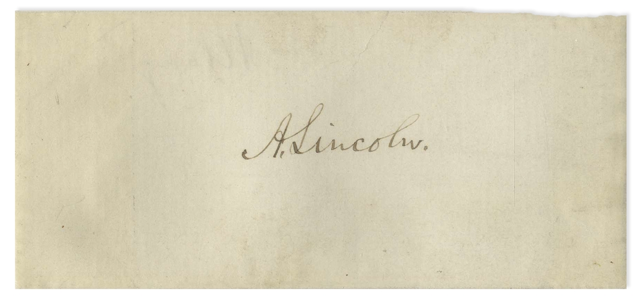 Abraham Lincoln Signature -- With University Archives COA